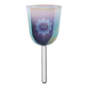MEINL Sonic Energy 5.5 Essence Crystal Singing Bowl A4, Slate Blue, 432 Hz, Lotus Flower [ECSB432LF]