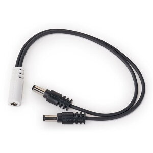 RockBoard by Warwick Power Ace Current Doubler Y Cable, 2 x 2.1 x 5.5 mm barrel plug (parallel) to 2.1 x 5.5 mm barrel socket [RBO POWER ACE Y CD]