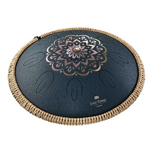 MEINL Sonic Energy Octave Steel Tongue Drum 16, D Amara, Lasered Floral Design, Navy Blue [OSTD2NBE]