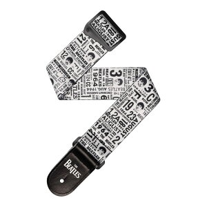 D'Addario The Beatles Strap - 1964 Tour, Ticket Stubs Black and White [50BTL13]