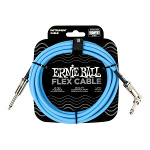 ERNIE BALL #6464 Flex Instrument Cable Straight/Angle 10ft - Blue