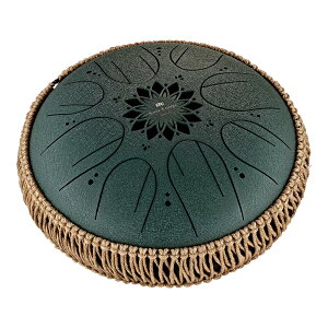 MEINL Sonic Energy 10 Medium Octave Steel Tongue Drum, F# Minor, 8 Notes, 432 Hz, Dark Green [MOSTD4DG]