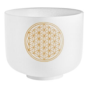 MEINL Sonic Energy 8" White-frosted Crystal Singing Bowl, Flower of Life 128 Hz [PCSB8FOL]