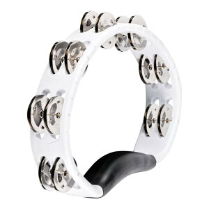 MEINL Headliner Series Handheld ABS Tambourine - White/HandHeld/Double Row Jingle [HTMT1WH]
