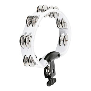 MEINL Headliner Series Mountable ABS Tambourine - White/Mountable/Double Row Jingle [HTMT2WH]