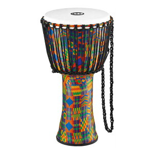 MEINL Rope Tuned Travel Series Djembe, Synthetic Head - 12" Kenyan Quilt [PADJ2-L-F]