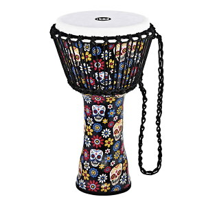 MEINL Rope Tuned Travel Series Djembe, Synthetic Head - 10" Day of the Dead [PADJ7-M-F]