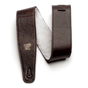 ERNIE BALL #4138 2.5" Adjustable Italian Leather Strap With Fur Padding - Chestnut