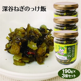 埼玉 お土産 深谷ねぎのっけ飯 190g×3個 深谷ねぎ 野沢菜 醤油漬け ふかやねぎ ふっかちゃん ケヤキ堂