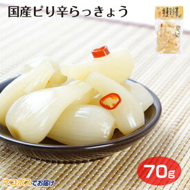 国産ピリ辛らっきょう(黄ラベル)メール便 漬物 つけもの 国産野菜 らっきょう 辣韭 ラッキョウ ピリ辛 塩漬 おかず おつまみ 酒の肴 お茶うけ ごはんのお供 ケヤキ堂