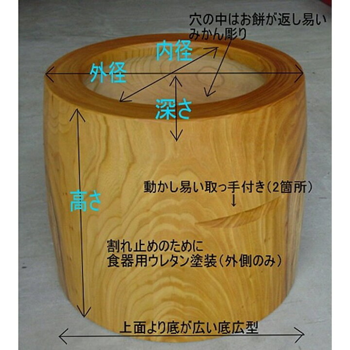 楽天市場】◎欅（ケヤキ）餅つき臼（うす） 尺6(φ48)臼・・・3升用 