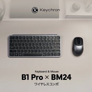 Keychron B1 Pro�L�[�{�[�h & BM24�}�E�X ���C�����X�R���{ �z��:���{��(JIS�E���Ȉ󎚂Ȃ�) �J���[:�X�y�[�X�O���[