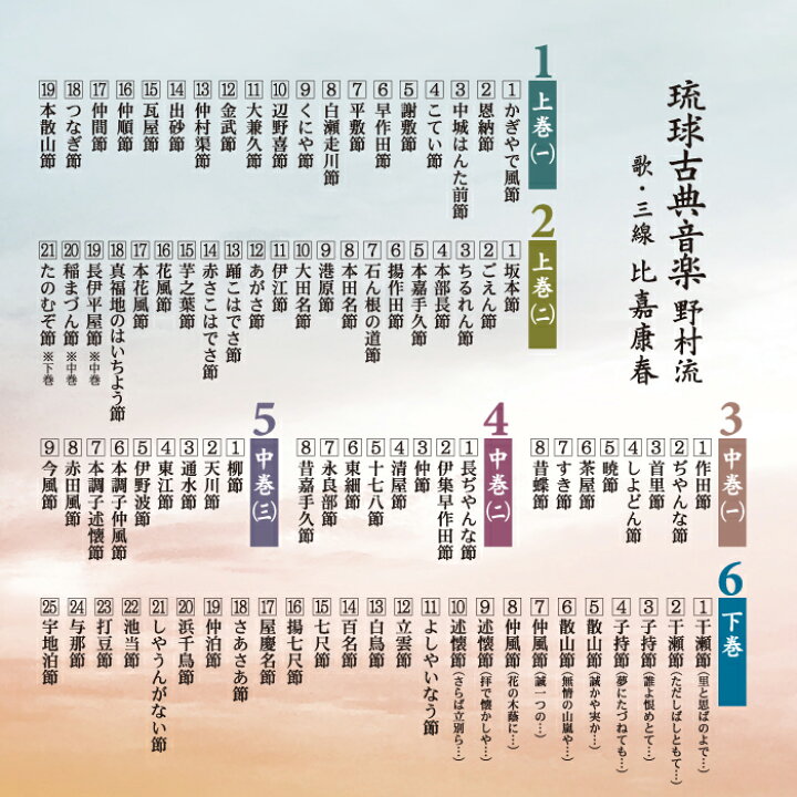 楽天市場】琉球古典音楽 野村流（CD6枚組） : Keyna shopping 楽天市場店