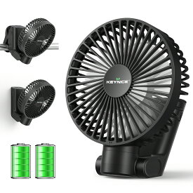 ＼オリジナルデザイン／ KEYNICE クリップ扇風機 首振り 扇風機 卓上 小型 充電式 4way(クリップ/マグネット/置き/壁掛け) ハンディファン 5000mAh タイマー付 KN-175 1年保証 正規品