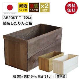 塗装付りんご箱 （新箱 20kgサイズ） 【2箱セット】 AB20KT りんご箱 単品 箱 木製 ボックス 木製収納ボックス 木 収納 木製 ウッドボックス キューブボックス ボックスシェルフ スタッキングボックス スタッキングシェルフ 組み合わせ 収納ボックス おしゃれ 収納 本棚