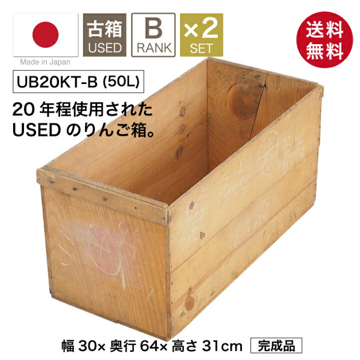 楽天市場】USED木箱 B (中古りんご箱 20kgサイズ)ランクB【2箱セット 