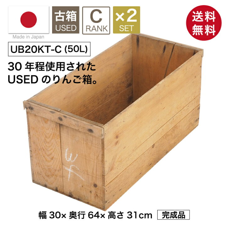 楽天市場】USED木箱 C （中古りんご箱 20kgサイズ）ランクC【2箱セット 