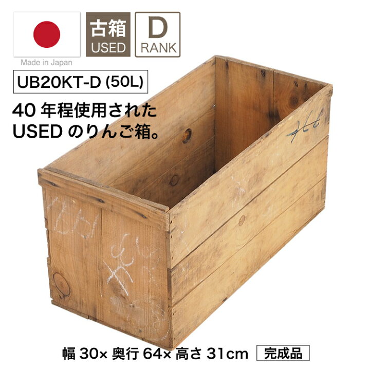 楽天市場】USED木箱 D （中古りんご箱 20kgサイズ）ランクD【単品 