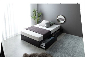 セミダブル セミダブルベッド 引出し収納ベッド ベッドセット ボンネルコイルマットレス付 スタイリッシュ パイプ スチール MDF Stock ストック ベッド パイプベッド ベッドフレーム フレーム