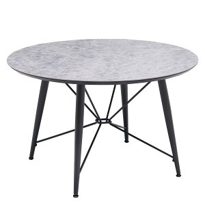 【単品】ダイニングテーブル 丸テーブル テーブル アジャスター付 机 食卓テーブル モダン シック 4本脚 円形 耐久性 ブラックアイアン 白 ホワイト セラミック グレー 120cm ラウンド ダイニ