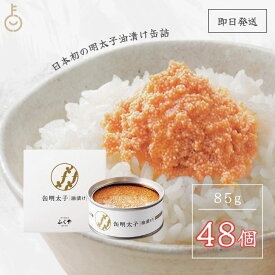 【スーパーSALE最大2000円OFF】 ふくや 缶明太子 油漬け 85g 48個 明太子 おつまみ めんたいこ 子明太子 油漬け ギフト プレゼント お返し キャンプ飯 人気 綿実油 めんじつゆ かんめんたいこ グルメ缶詰 ご飯のお供 博多土産 プチギフト 常温保存 粗品 缶詰