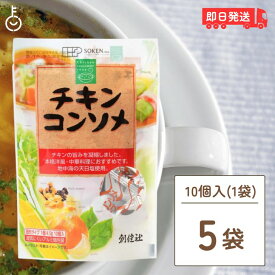 【500円OFFクーポン配布中】 創健社 チキンコンソメ 無添加チキンコンソメ 5個 無添加 化学調味用不使用 固形 固形タイプ コンソメスープ カレー シチュー ポトフ お料理 料理 送料無料 自然な味わい 本物の旨み 豊かな風味 調理の必需品 おうちクッキング