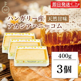 【18日限定！最大300円OFF】 スイートハーベスト 豊産業 アカシアハニーコム 400g ×3 巣蜜 コムハニー アカシア はちみつ ハチミツ honey アカシア蜂蜜 トースト パン パンケーキ ケーキ アイスクリー ヨーグルト チーズ 朝食 食品 ハンガリー産 ハンガリー