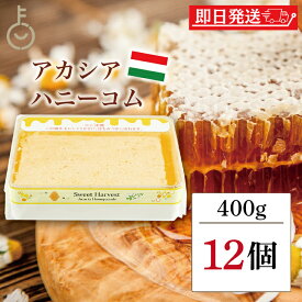 【18日限定！最大300円OFF】 スイートハーベスト 豊産業 アカシアハニーコム 400g ×12 巣蜜 コムハニー アカシア はちみつ ハチミツ honey アカシア蜂蜜 トースト パン パンケーキ ケーキ アイスクリー ヨーグルト チーズ 朝食 食品 ハンガリー産 ハンガリー