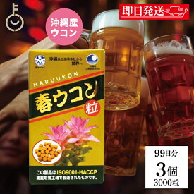 【レビュー投稿で500円OFFクーポン】 沖縄長生薬草本社 春ウコン 1000粒 3個 約33日分 琉球産 ウコン粒 サプリメント 健康食品 万能ウコン春ウコン粒 健康サプリ タブレット 大容量 肝臓ケア お酒 飲み会 人気 まとめ買い ランキング 濃縮エキス ウコンサプリメント