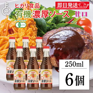 【レビュー投稿で500円OFFクーポン】 光食品 有機JAS認証 濃厚ソース 250ml 6個 ヒカリ 濃厚 ソース 有機JAS 有機 オーガニック organic 甘さ 甘口 有機野菜 野菜 果実 フルーツ 有機純リンゴ酢 有機