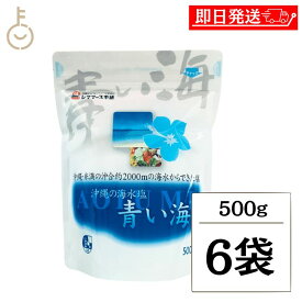 【レビュー投稿で500円OFFクーポン】 青い海 沖縄の海水塩青い海 500g ×6 しお 塩 海塩 美ら海 梅干し 漬け物 ソルト salt 海水だけ 海水のみ 食塩 美ら海 糸満 塩味 甘み 和食 洋食 中華 料理 素材 味 引き立てる 食卓 調理 梅干し 漬け物 調味料 沖縄 沖縄産 福袋