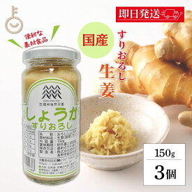【マラソン限定！最大2000円OFF】 信州自然王国 環境栽培 国産しょうがすりおろし 150g 3個 保存料 着色料 香料 化学調味料 酸化防止剤 無添加 不使用 調味料 生姜 しょうが ショウガ ジンジャー すりおろし 冷奴 焼き茄子 そうめん 素麺 食品 瓶 長野 国産 福袋