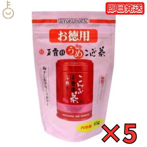 【レビュー投稿で500円OFFクーポン】 玉露園 梅昆布茶 お徳用 85g 5個 梅 昆布茶 こんぶ茶 昆布 こんぶ 茶 粉末 顆粒 スタンド 北海道産 梅こんぶ茶 徳用 お得用 さっぱり 旨味 ぎょくろえん 業