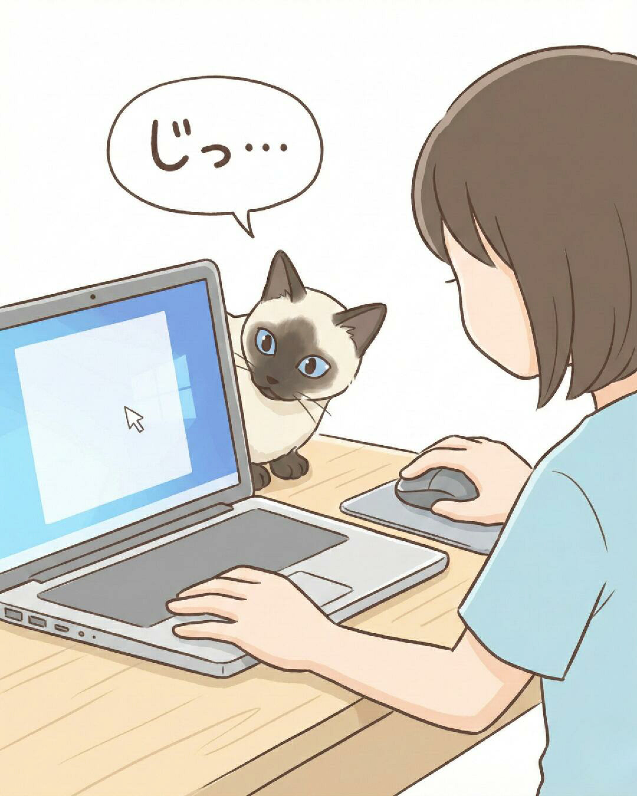 猫のあるあるを漫画でしょうかい。PC作業を邪魔するシャムネコ