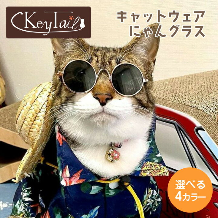 楽天市場 サングラス ペット用 猫 子犬用 猫用メガネ 猫用サングラス キーテイル ペット用サングラス ペットグッズ ねこ ネコ アクセサリー 撮影 人気 流行 トレンド おしゃれ プレゼント ギフト Youtube インスタ映え ポストカード 年賀状 キーテイル 猫の爪とぎ楽天