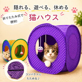 ＼当店全品ポイント3倍！／　キャット テント キャットテント 猫 ハウス 折りたたみ キューブ型 ドッグ ドッグテント 猫小屋 犬小屋 折り畳み トンネル ボール おもちゃ ネコハウス キューブ にゃんこ キャットトンネル 折りたたみ式ねこハウス