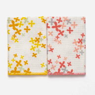 【KEYUCA公式店】ケユカ [日本製] DishCloth2 クロス 2枚セット フラワーパーティー柄 オレンジ×ピンク …