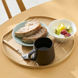 【KEYUCA公式店】ケユカ 滑りにくい半月木目トレイ 30cm [木製 お盆 天然木 ランチョン ランチ ディナー おしゃれ ランチトレイ]