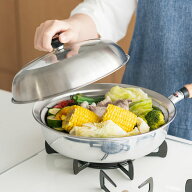 【KEYUCA公式店】ケユカ フライパン用フタ付きステンレス蒸し器 / フライパン別売り[日本製 蓋 ドーム型 …