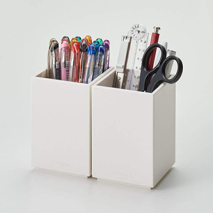 楽天市場 Keyuca公式店 ケユカ ペンスタンド N ペン立て おしゃれ オシャレ モダン シンプル デザイン 日本製 ナチュラルホワイト 白 オフィス かわいい ペン 収納 スタンド ペンたて ぺんたて デスク上収納 卓上 整理ボックス 文房具 デスク周り 子供部屋 グッド
