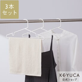 【KEYUCA公式店】ケユカ AST ハンガー バータイプ 3本セット ホワイト[洗濯ハンガー 衣類ハンガー 洋服ハンガー スタンダード おしゃれ オシャレ モダン シンプル デザイン 引越し祝い ギフト プレゼント 物干しハンガー セット 室内干し 洗濯物 干す 部屋干し tシャツ]