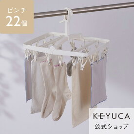 【KEYUCA公式店】ケユカ AST 立ててしまえるピンチハンガー 22個付き[洗濯用品 物干し 洗濯ばさみ 洗濯物干し シンプル おしゃれ 物干しハンガー コンパクト 省スペース スリム 軽量 軽い 持ち運び 室内 折りたたみ 室内干し 室内干しハンガー 洗濯物干し室内 洗濯物]