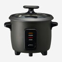 【KEYUCA公式店】ケユカ ガラス蓋で洗いやすいミニ炊飯器 ブラック [コンパクト 時短 シンプル ふっ素コーティング ワンタッチで炊飯 低消費電力 一人暮らし]