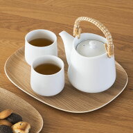 【KEYUCA公式店】ケユカ 滑りにくい角丸木目トレイ 27×21cm[木製 お盆 天然木 ランチョン ランチ ディナ…