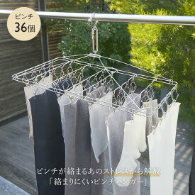 【KEYUCA公式店】ケユカ AST 絡まりにくいステンレスピンチハンガー36個付き[洗濯用品 物干し 洗濯ばさみ 洗濯物干し シンプル おしゃれ ハンガー ピンチ 洗濯ハンガー 洗濯物 洗濯バサミ 洗濯ピンチ 室内 部屋干し ステンレス ピンチハンガー 物干しハンガー 物干 洗濯干し]