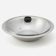 【KEYUCA公式店】ケユカ ステンレス槌目IH寄せしゃぶ鍋 30cm フタセット [国産 IH対応 ステンレス製 鍋 …