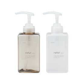 【KEYUCA公式店】ケユカ reful 角ボトル 400ml[詰め替えボトル おしゃれ ソープディスペンサー シャンプーボトル 洗面 バスルーム 風呂 オシャレ モダン シンプル ハンドソープ シャンプー ソープボトル ボトル 詰め替え容器 詰替ボトル 容器 詰め替え]