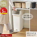 【KEYUCA公式店】ケユカ KEYUCA両開きダストボックス L（27L）単品/2個セット ゴミ箱 ホワイト ブラック[おしゃれ キ…