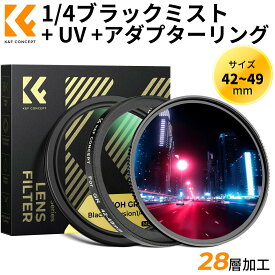 限定10％OFFxP5倍!!　 42-49mmアダプターリング + UVフィルター + 1/4ブラックミストフィルター フィルターセット Ricoh GR II GR III GR IIIx GR IIIx HDF 対応 保護フィルター ソフト効果 ソフトフィルター 28層コーティング