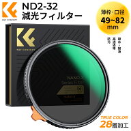 スーパーSALE半額!! 可変NDフィルター 49mm.82mm ND2.ND32 TRUE COLOR 黄色被り解消可能 両面28層コーテ…